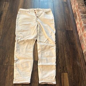 Loft Cream denim Button Pants